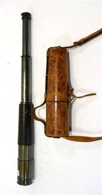 Lot 2228 - Ross (London) Two Drawer Telescope with 2' objective lens, partly leather covered, engraved 'W...