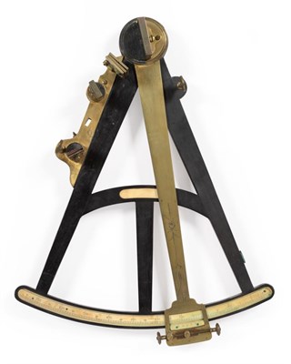 Lot 2232 - Octant, In Ebony With Engraved Brass with ivory inlay and Vernier scale, 16' radius, in...