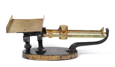 Lot 2234 - Avery Inland Parcel Post Scales with sliding weight on brass beam, rectangular pan with rates...