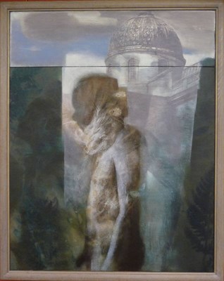 Lot 865 - Tom Wood (b.1955)  "Walking Man" Signed and dated 1999, inscribed verso, oil and wax on panel,...