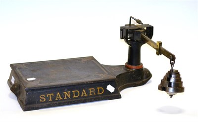 Lot 2248 - J Garland & Co Personal Platform Scales to Weigh 24 Stone, with 10' brass beam and five...