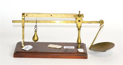 Lot 2281 - W & T Avery Steelyard Estimating Balance with brass beam suspending pear weight (0-4lb) with...