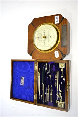 Lot 2287 - J Halden Cased Set Of Drawing Instruments in two layer case with walnut outer with steel...