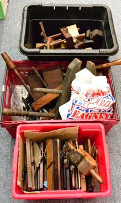 Lot 2290 - A Collection of Beech Woodworking Tools, including jack planes, moulding planes, plough planes,...