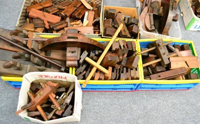 Lot 2293 - A Large Collection of Beech Woodworking Planes, includes moulding planes, plough planes,...