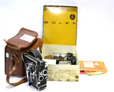 Lot 2302 - Bolex H8 Cine Camera with various accessories including a homemade lens adaptor, Tele-Ennalyt f4.5