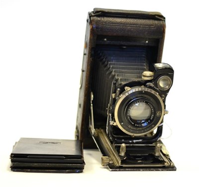 Lot 2311 - Ensign Convertible Folding Camera for roll film or plates, with Ross f4.5, 5 1/2' lens and...