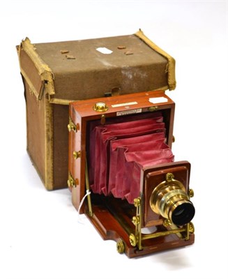 Lot 2315 - J Lancaster Plate Camera 'The 1893 Instantograph' mahogany body with brass fittings in original...