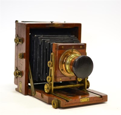 Lot 2317 - Lancaster The 1896 Instantograph Plate Camera for 4x3' plates, mahogany body with brass...