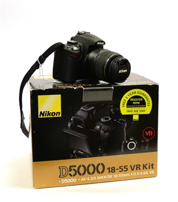 Lot 2329 - Nikon D5000 Digital Camera no.7430024 with Nikkor DX f3.5-5.6 18-55mm (in original box) and...