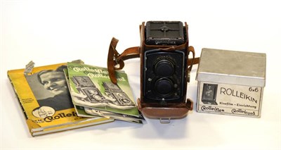 Lot 2340 - Rolleiflex 6x6 K2 Camera no.421284, with Zeiss Jena Tessar f3.5, 75mm lens, in leather case;...