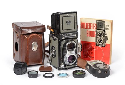 Lot 2341 - Rolleiflex T Grey no.2129221, with Carl Zeiss f3.5, 75mm lens, in leather case (lacks lens...