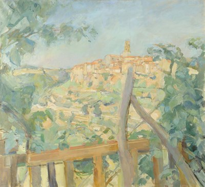 Lot 877 - Anthony Eyton (b.1923) "Pitigliano, Italy" Signed, also signed and inscribed and dated 1967...