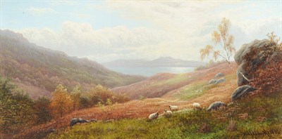 Lot 901 - William Mellor (1851-1931) "Windermere Lake from the Hills, Ambleside" Signed, inscribed with...