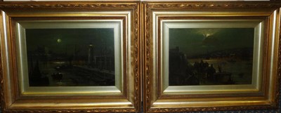 Lot 902 - Wilfred (Bosworth) Jenkins (1857-1936) "Whitby Harbour"; "Scarborough Harbour" One signed, oil...