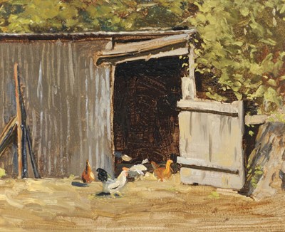 Lot 922 - Arthur A. Friedenson (1872-1955) "Cowshed, Newfoundland, Dorset" Inscribed verso with the title and