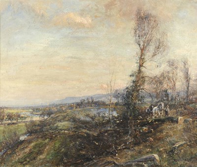 Lot 927 - Herbert Royle (1870-1958) "Timber Hauling in Wharfedale" Signed, inscribed on the stretcher...