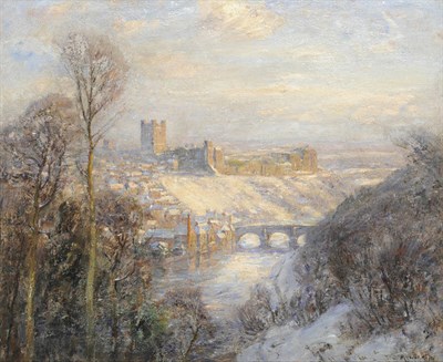 Lot 930 - Herbert Royle (1870-1958) View of Richmond, North Yorkshire, showing the castle in winter...