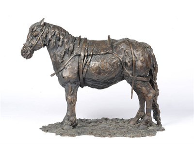 Lot 982 - Elizabeth Macdonald-Buchanan (20th century): A Bronze Study of a Pony with Saddle, on shaped...