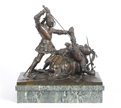 Lot 988 - Jean Francois Theodore Gechter (French 1796-1844): A Bronze Group, Richard Comte de Warwick, signed