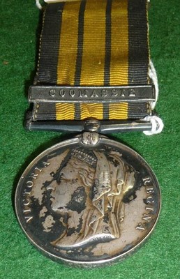 Lot 3 - An Ashantee Medal, with clasp COOMASSIE, awarded to 19056 CORPL.R.SWANN.R.E.1887-8.