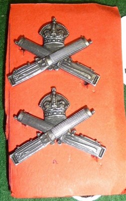 Lot 27 - A Rare Pair of Silver Machine Gun Corps Collar Badges, London hallmarks for 1918, by The Goldsmiths