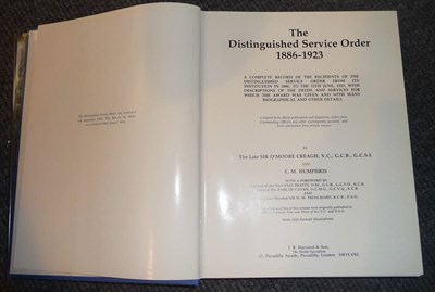 Lot 62 - A Volume of The Distinguished Service Order 1886-1923, reprinted 1978, ISBN 0-903754 12 6, blue...