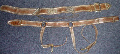 Lot 75 - A Victorian Selby Rifle Volunteers Shoulder Belt and Sword Sling, the diapered leather belt...