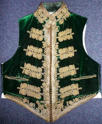 Lot 91 - A Mess Dress Green Velvet Waistcoat to an Officer of the 5th Royal Inniskilling Dragoon Guards,...