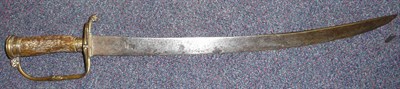 Lot 144 - A 19th Century German Hunting Sword, the 48cm single edge slightly curved steel blade stamped...