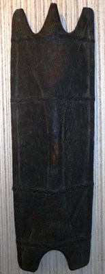 Lot 172 - An Igarot, Phillipines Small Dark Stained Wood Shield, of vertical rectangular form, with three...