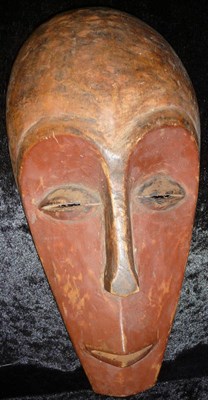 Lot 203 - A Fang, Gabon Wood Mask, with high domed forehead, heart shaped face with long slender nose,...