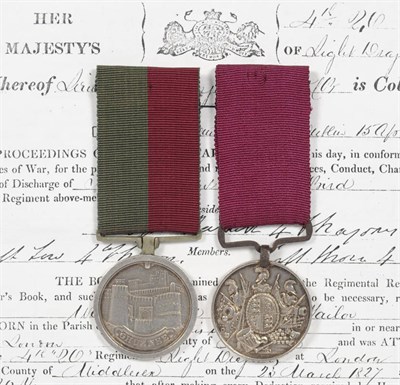 Lot 1 - A Pair, awarded to Sergeant William Bird 4th Light Dragoons, comprising a renamed Ghuznee Medal...