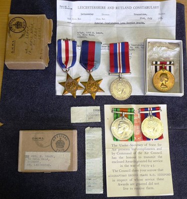 Lot 6 - A Special Constabulary Long Service Group of Four Medals, awarded to SERGT.PHILIP LEACH,...