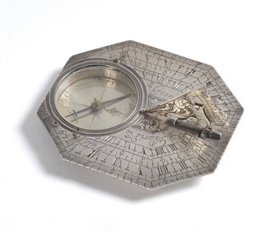 Lot 1039 - A Silver Butterfield Dial for Latitudes 40-60 degrees North, Etienne Francois Georg, Paris,...