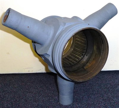 Lot 95 - A Grey Painted Cast Metal Three Blade Propellor Hub, from a Merlin or Griffin engine, no...