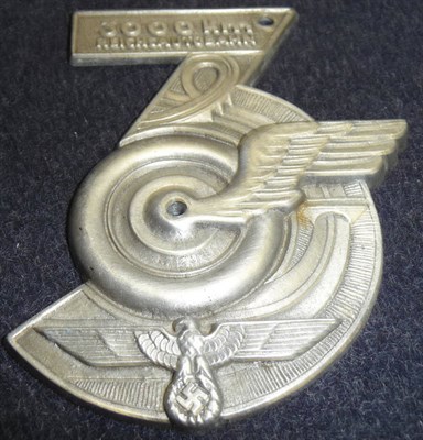 Lot 114 - A Rare German Third Reich 3000km Reichsautobahn Aluminium Plaque, worked as a stylised number 3...