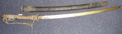 Lot 119 - A Japanese Second World War Army Officer's Katana, with 65cm single edge steel blade, chrysanthemum