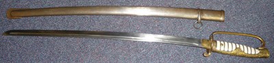 Lot 125 - A Japanese Police Officer's Sabre, circa 1910, with 62cm single edge fullered steel blade,...