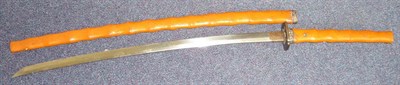 Lot 127 - A Japanese Type Katana, the 71cm Showa steel blade signed on each side of the tang, with one...