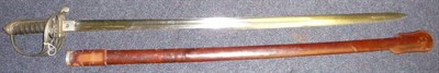 Lot 136 - A Victorian 1854 Pattern Infantry Officer's Sword, the 83cm single edge plain fullered steel...