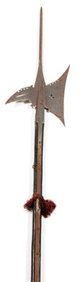 Lot 143 - A 16th Century Swiss/German Halberd, with central spike of diamond section, the base with...