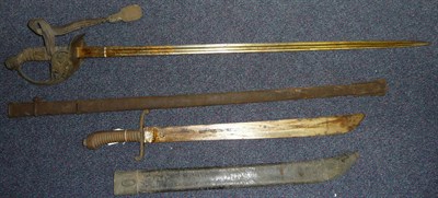 Lot 175 - A 19th Century Prussian Officer's Sword, the 79.5cm single edge double fullered steel blade crisply