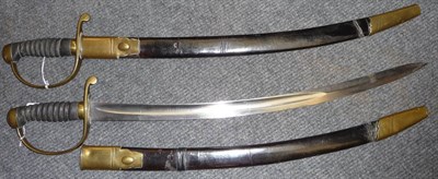 Lot 189 - A Pair of 19th Century "Rutland Police" Constabulary Hangers, each with 59.5cm single edge fullered