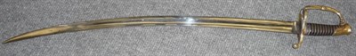 Lot 193 - A 19th Century French Officer's Sabre, with 77cm plain single edge curved steel blade, the...