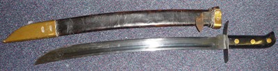 Lot 202 - A Post-First World War Dutch Boarding Cutlass, with plain 40.5cm slightly curved fullered blued...