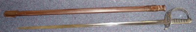 Lot 216 - An 1887 Pattern Cavalry Officer's Undress Sword, with plain 84cm fullered steel blade, the...