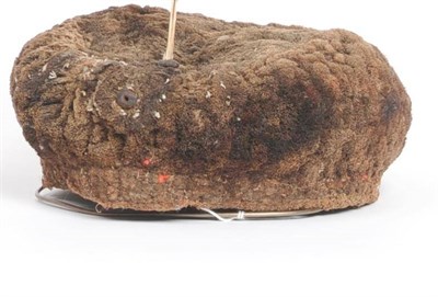 Lot 260 - A North American Shaman or Back Woodsman's Hat, of coir type material, set with coiled leather...