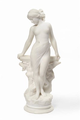 Lot 1062 - P C E Fiasole: A Carved White Alabaster Figure of a Semi-Nude  Young Woman, circa 1880,...