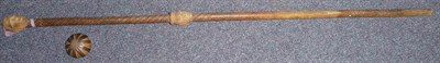 Lot 289 - A 19th Century Zulu Chief's Wood Staff, well carved with the head of a man to the pommel and...